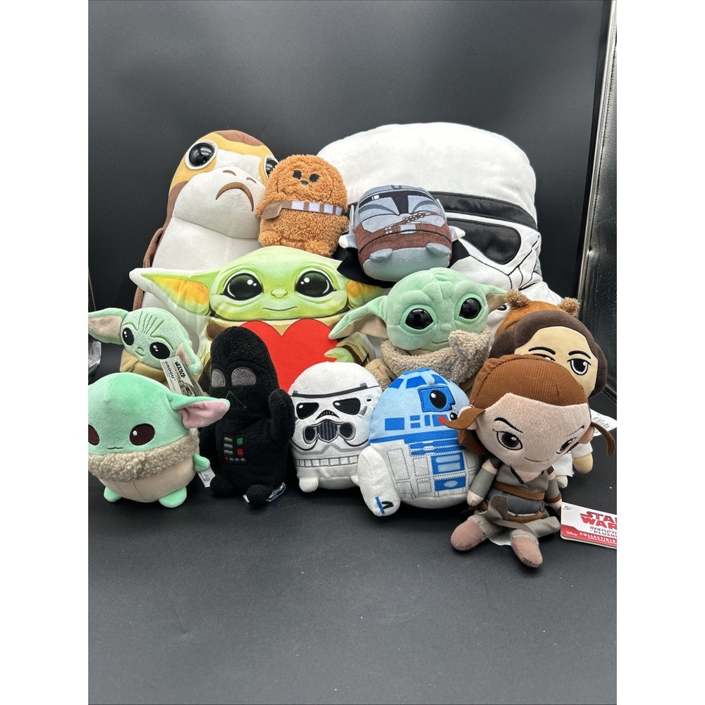 Star Wars Plush Lot Over 5 Pounds of Stuffed Animals Yoda Stormtrooper Disney